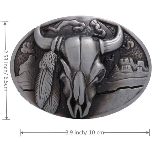 Men's Silver Cowboy Western Style Golden Tone Vintage Celtic Knot Belt Buckle - Picture 5 of 6